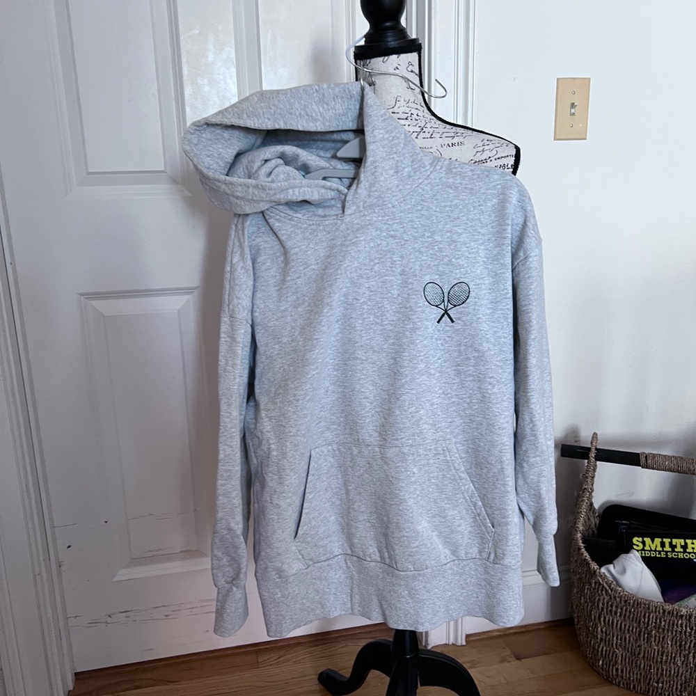 Urban Outfitters Gray Hoodie w/ Tennis Design